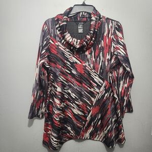 Ali Miles Women's Multicolor Cowl Neck Top Size M